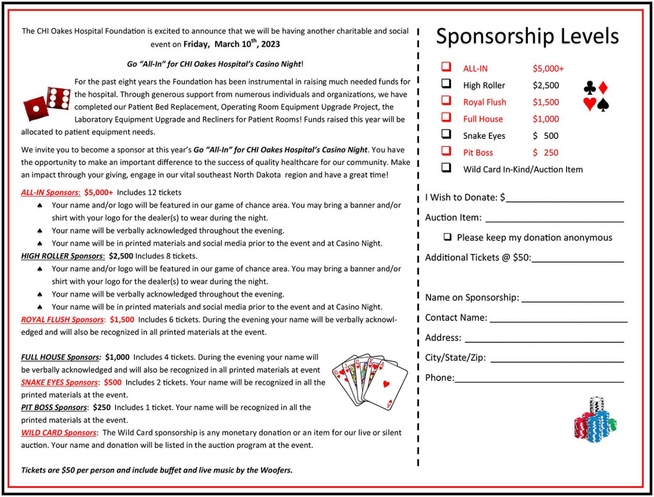 Casino Night CHI Oakes Hospital